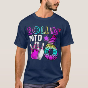Camiseta Rolando para 6 Boliche de 6 de Festa de aniversári