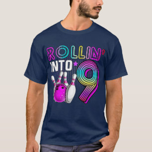 Camiseta Rolando para 9 Boliches Festa de aniversário 9º an