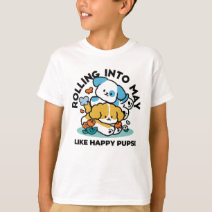 Camiseta Rolando Para Maio Como Pups Felizes - Cachorro Pri
