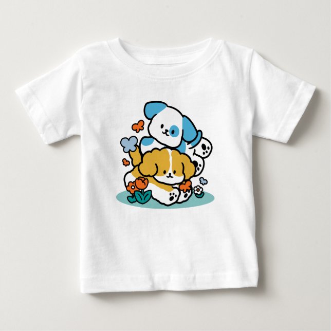 Camiseta Rolando Para Maio Como Pups Felizes - Cachorro Pri (Frente)