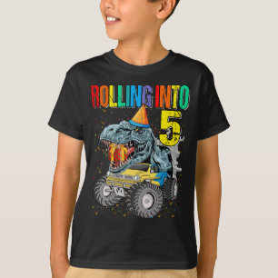 Camiseta Rolando Para O Dinossauro De Caminhão Do Monstro D