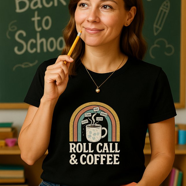 Camiseta Rolar Chamada De Shirt De Professora Do Café; De V (Criador carregado)