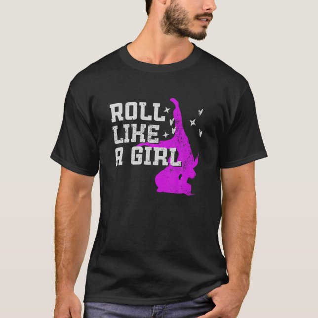 Camiseta Rolar Como Uma Rapariga - Jiu-Jitsu Brasileiro (Frente)