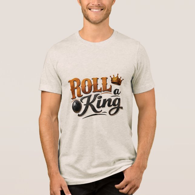 Camiseta Roll a King – Bowling Crown Graphic Tri-Blend Tee (Frente)