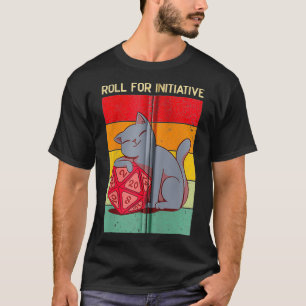 Camiseta Roll for Initiative D20 Dice Cat Dnd Dice Dungeons