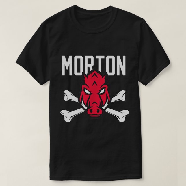 Camiseta Roll Hogs Morton High Football Potters Crossbones (Frente do Design)