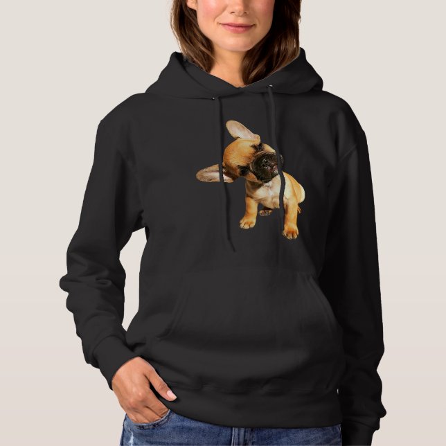 Camiseta Rolldog Francês Cute Head Tilt Tri Blend (Frente)