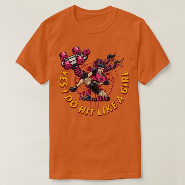 Camiseta Roller Derby for Women Sim Eu Bato Como uma Rapari (Frente do Design)