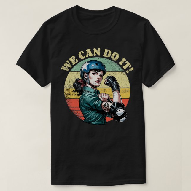 Camiseta Roller Derby Girls Pode Fazer Com Que Role Derby 3 (Frente do Design)