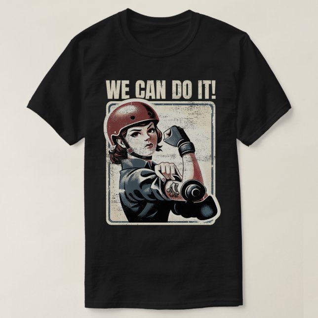 Camiseta Roller Derby Girls Pode Fazer Isso Rolando Derby 6 (Frente do Design)