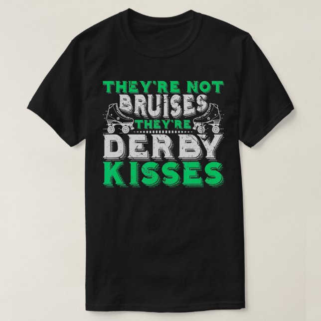 Camiseta Roller Derby Kisses Não Bruise Equipe Roller Derby (Frente do Design)