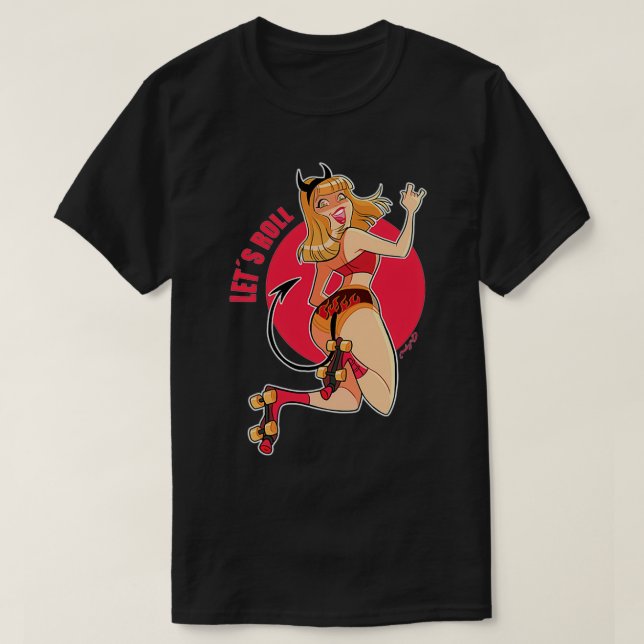 Camiseta Roller Derby LETx27S ROLL (Frente do Design)