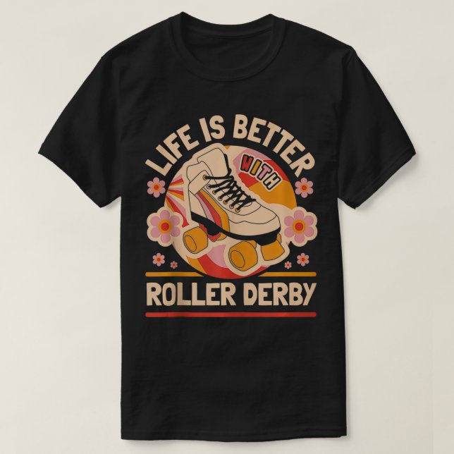 Camiseta Roller Derby Life É Melhor Com Roller Derby Tank (Frente do Design)