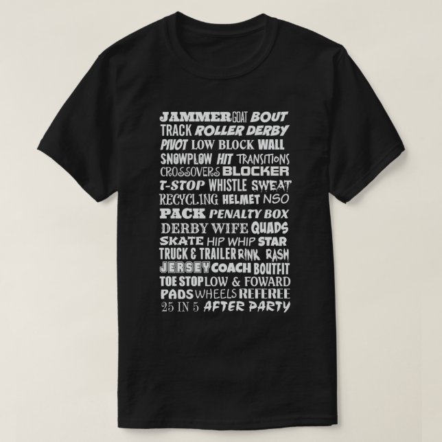 Camiseta Roller Derby Terminology (Frente do Design)