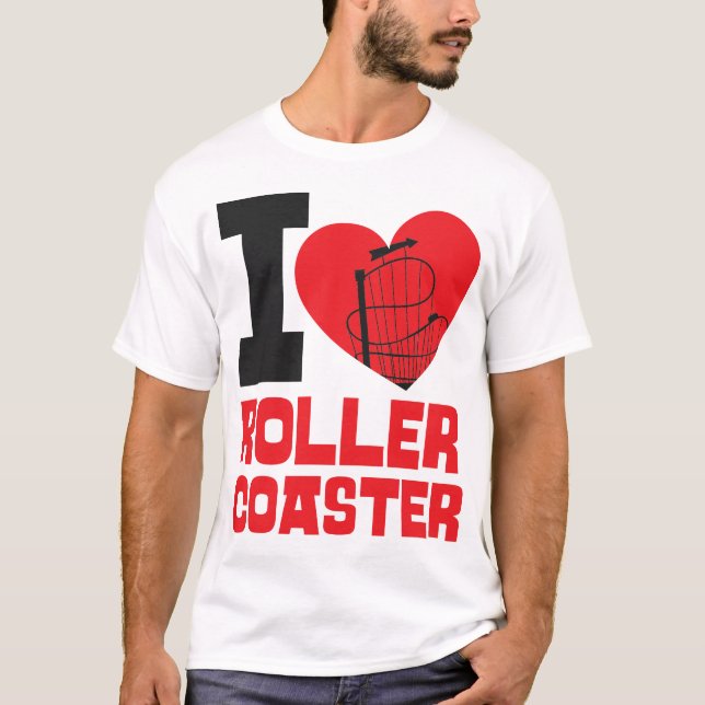 Camiseta Roller Porta copos Amusement Park Eu Adoro Roller (Frente)