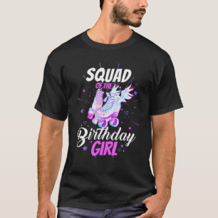 Camiseta Roller Skate Birthday Squad Engraçado Roller Skli