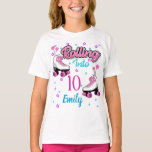 Camiseta Roller Skate Skating Custom Birthday MAtching T-Sh<br><div class="desc">Aproveite a celebração de aniversário da sua filha,  sobrinha,  afilhada,  neta com esta bela design. Para patinar amantes este é o tema perfeito para celebrar e combinar com amigos e familiares. Criar momentos inesquecíveis com skates sendo tema do partido</div>