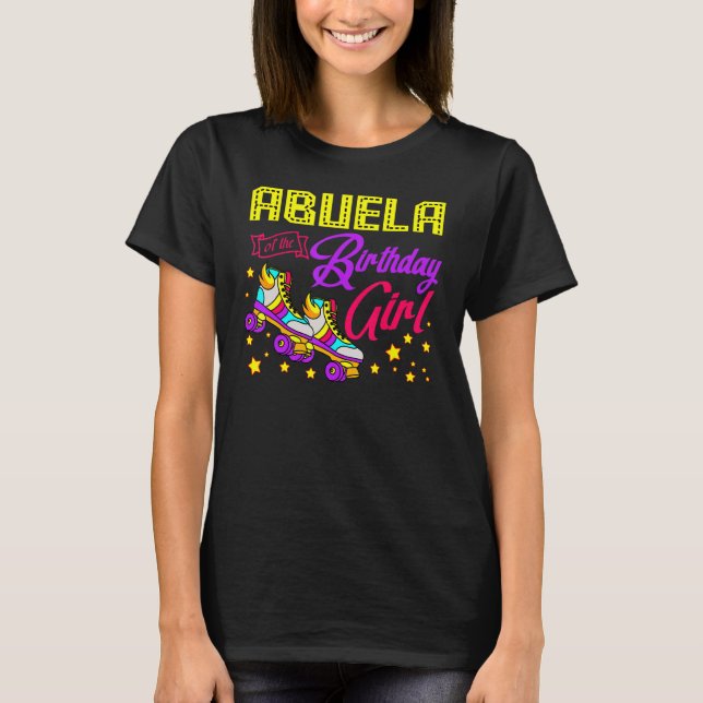 Camiseta Roller Skates Patinando Abuela Da Rapariga De Aniv (Frente)