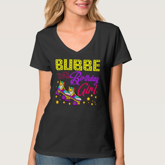 Camiseta Roller Skates Patinando Bubbe Da Rapariga De Anive (Frente)