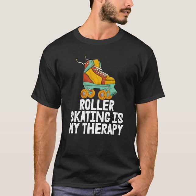 Camiseta Roller Skating É Minha Terapia Mulheres Rolando Ca (Frente)