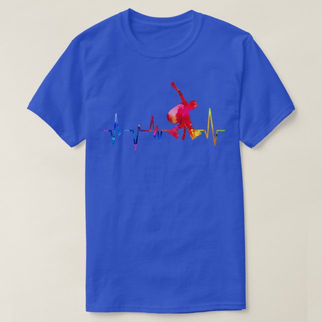 Camiseta Roller Skating Heartbeat watercolor (Frente do Design)