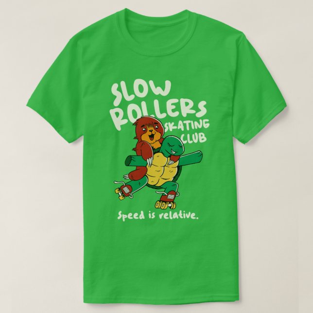 Camiseta Rollers Lentos Clube de Patinação Engraçado Tartar (Frente do Design)