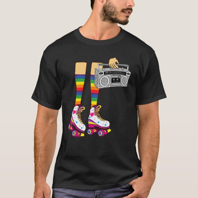 Camiseta Rollerskates Retro Rollerskate anos 80 Roller Disc (Frente)