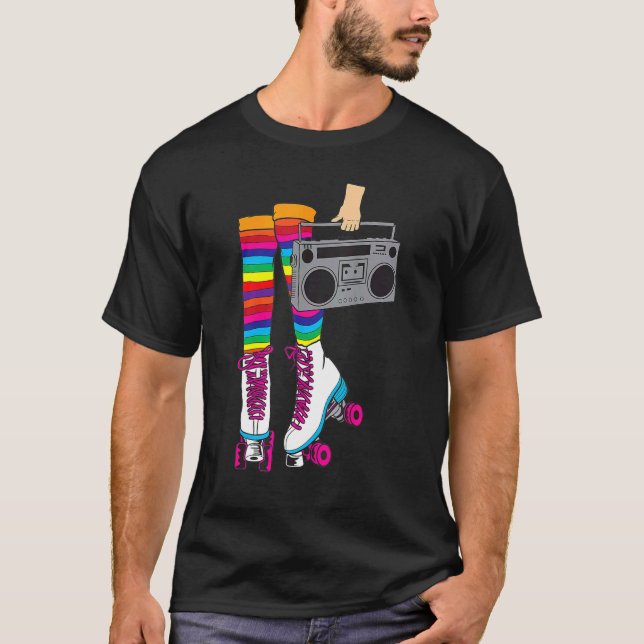 Camiseta Rollerskates Retro Rollerskate anos 80 Roller Disc (Frente)