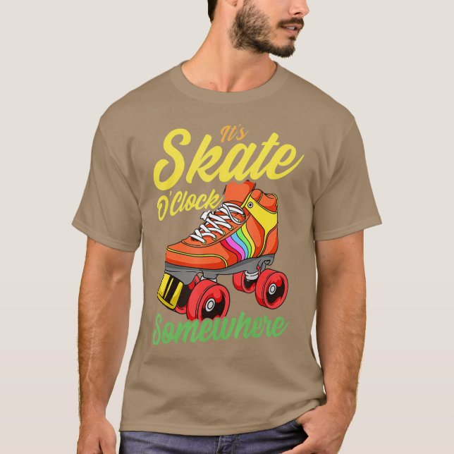 Camiseta Rollerskates T Shirt Vintage Roller Skating (Frente)