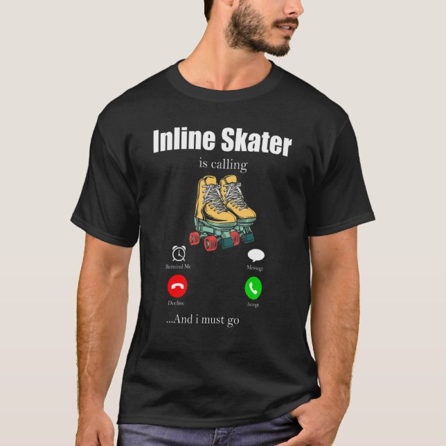 Camiseta Rollerskating Inline Skate Roller 70s Party Vinta (Frente)