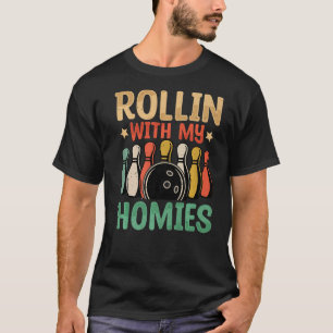 Camiseta Rollin com o Retro da Equipe de Bolas de Boliches