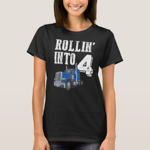 Camiseta Rollin em 4 grandes caminhões de semirreboque 4.°