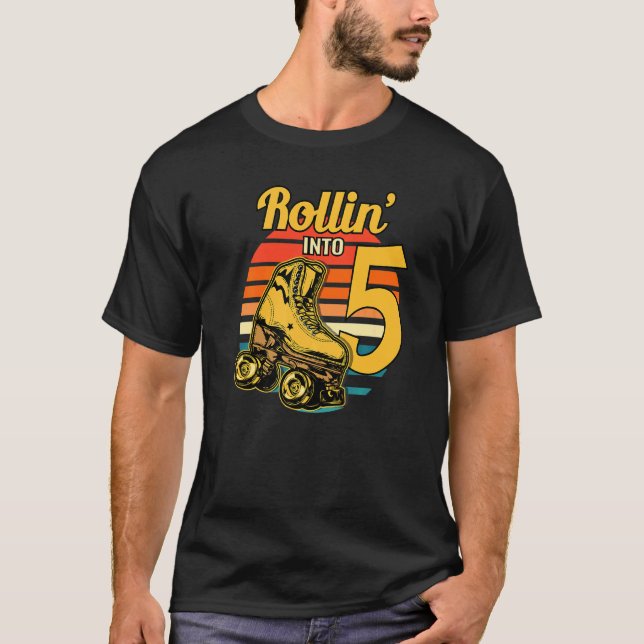 Camiseta Rollin' em 5 5 do cilindro retro Ska (Frente)
