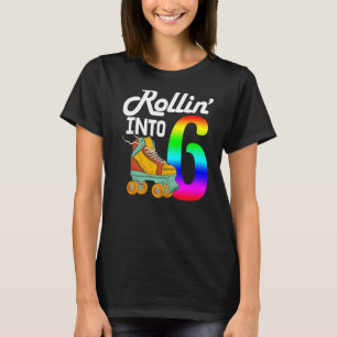 Camiseta Rollin em 6 mulheres patinando Calçados Rolando Bi
