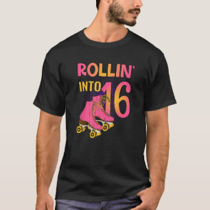 Camiseta Rollin' para 16 Roller Girl 16th Festa de aniversá