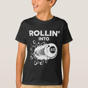 Camiseta Rollin para 45 Bilhar 45º Aniversário