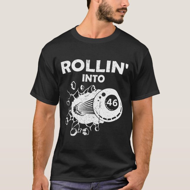 Camiseta Rollin para 46 Bilhar 46º aniversário (Frente)