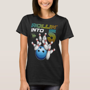 Camiseta Rollin para 5 5 da Festa de aniversário da Boliche