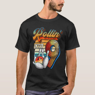 Camiseta Rollin para 9 Boliches Festa de aniversário 9º ani