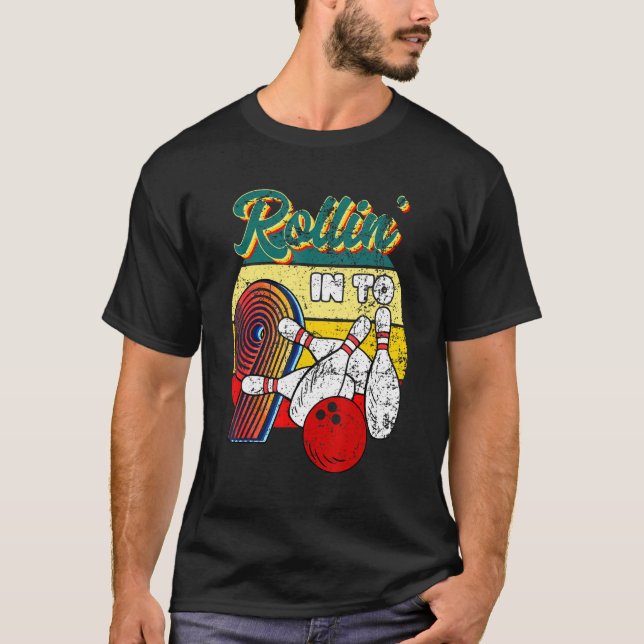 Camiseta Rollin para 9 Boliches Festa de aniversário 9º ani (Frente)