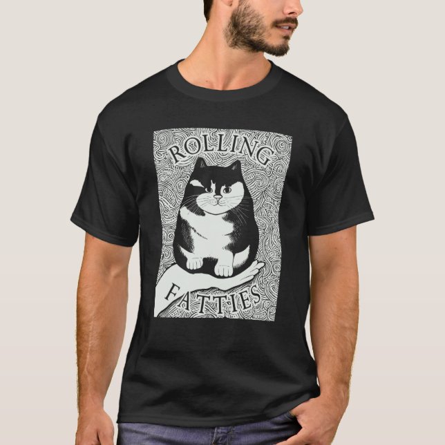 Camiseta Rolling Fatties Cat Monochrome Kitten (Frente)