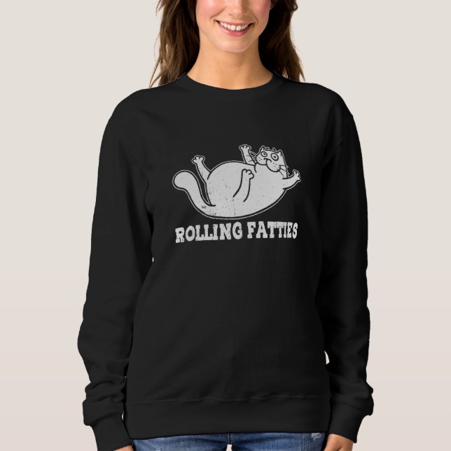 Camiseta Rolling Fatties Chubby Plump Cat Humorous  Cat (Frente)