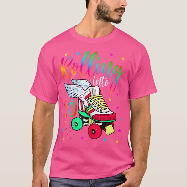 Camiseta Rolling Into 10 Cool 10Th Birthday Roller Skating  (Frente)