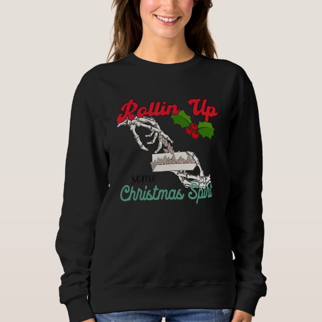 Camiseta Rolling Up Some Christmas Spirit Tree Cakes Skelet (Frente)