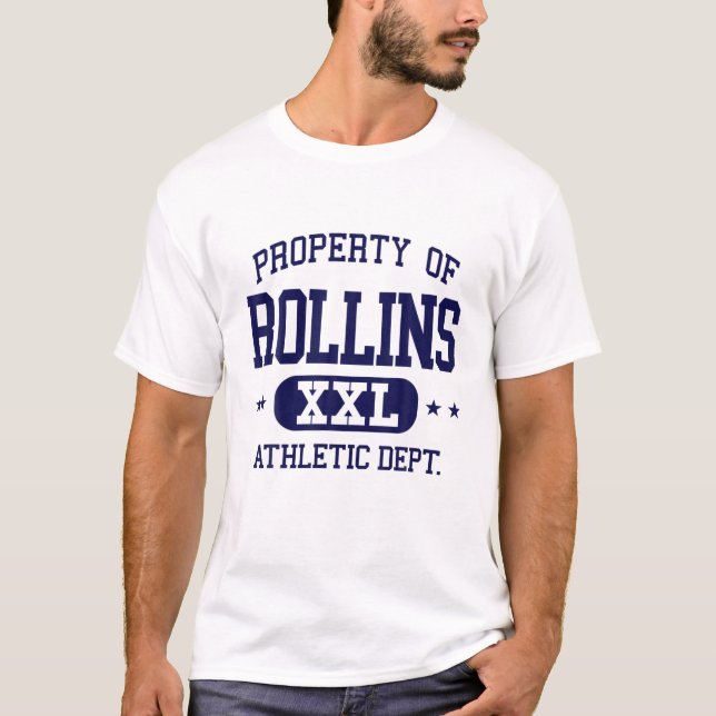 Camiseta Rollins Retro Athletic Property Dept Funny (Frente)