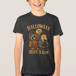 Camiseta Rolo de Halloween Grita Guaxinim e Gambá