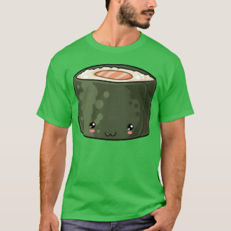 Camiseta Rolo de Salmão Estilo Japonês Kawaii retrô