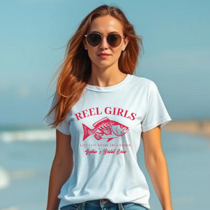 Camiseta Rolo Estilo Solteira-Pescador Garotas-Vermelho Cer