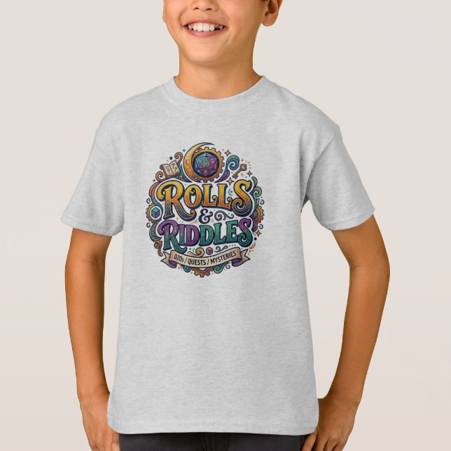 Camiseta Rolos e Enigmas (Frente)