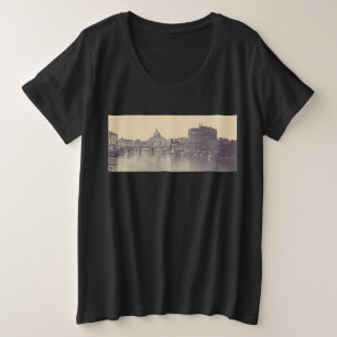 Camiseta Roma Antiga Castelo Tibre e Vaticano Arte Fina